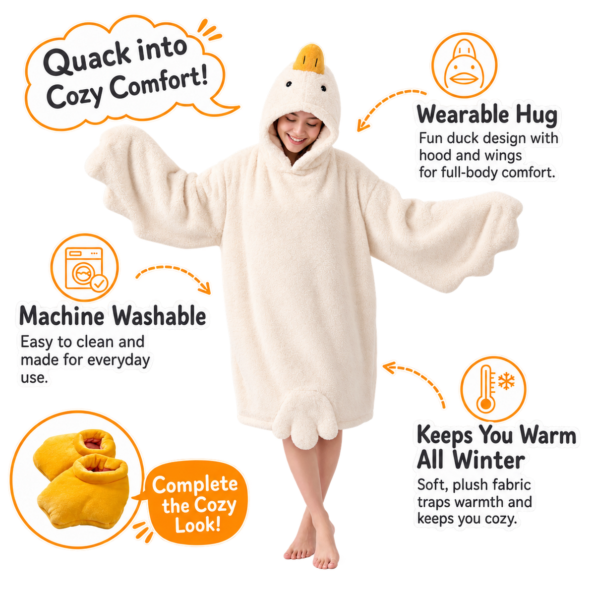 Cozy Oversized Goose Blanket Hoodie - Ozerty