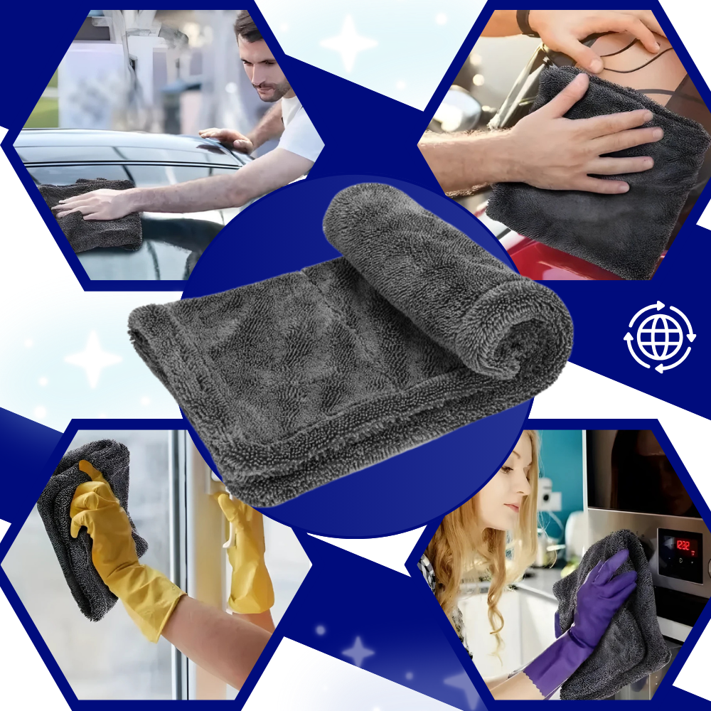 Absorbent Microfiber Glass Cleaner Towel - Ozerty