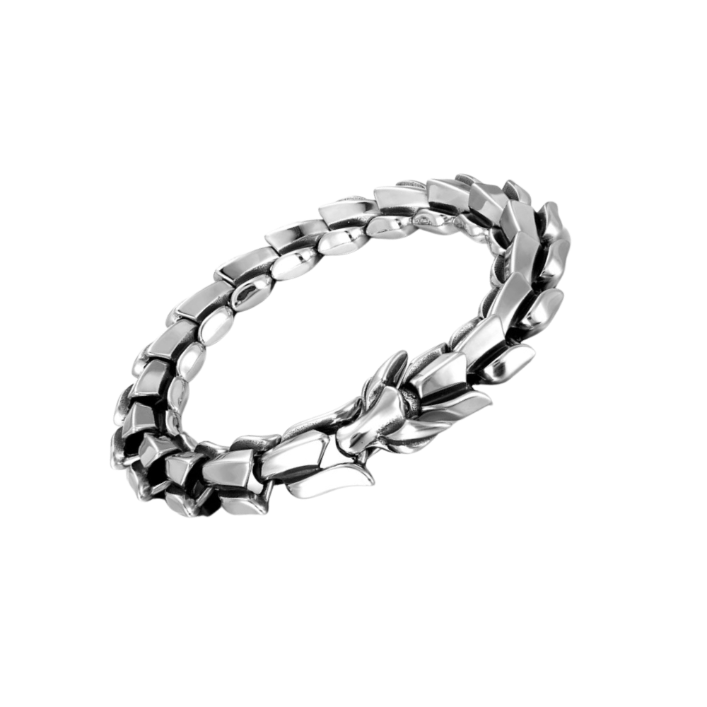 Adjustable Midgard Dragon Bracelet -Silver - Ozerty