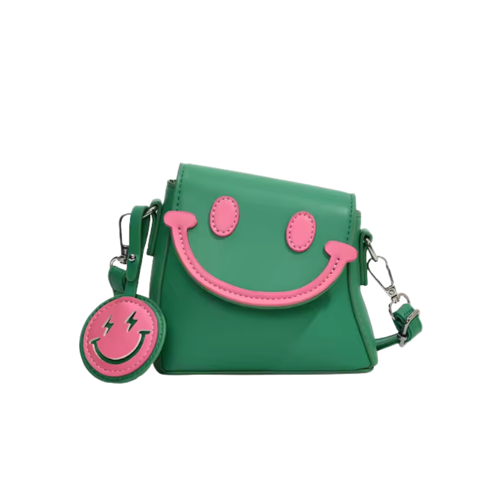 Cheerful Smile Crossbody Purse -Green - Ozerty