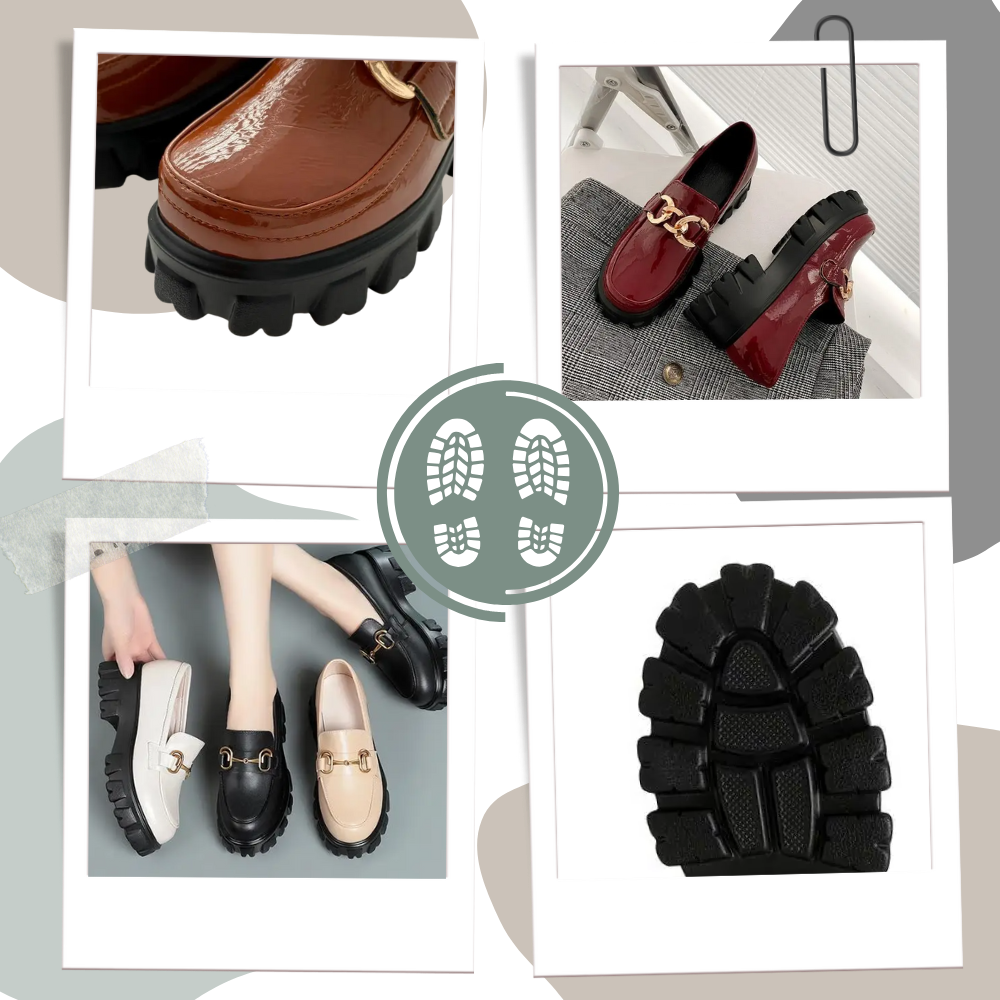 Chunky Stylish Leather Loafers - Ozerty