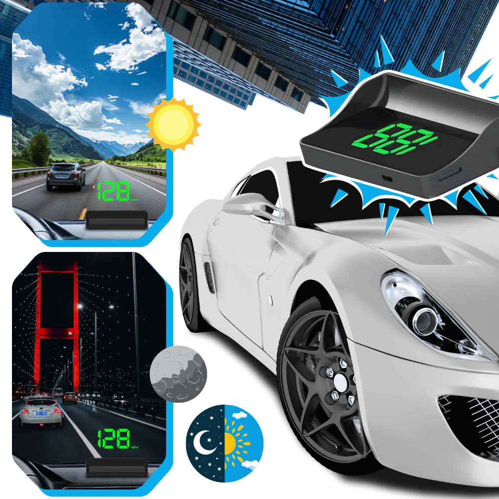Clear & Intuitive Projector Windshield Speedometer - Ozerty
