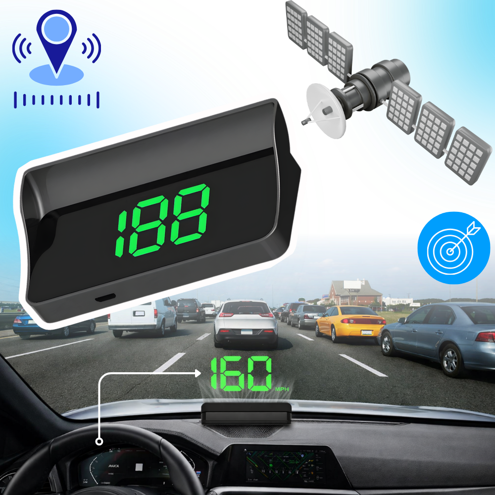 Clear & Intuitive Projector Windshield Speedometer - Ozerty
