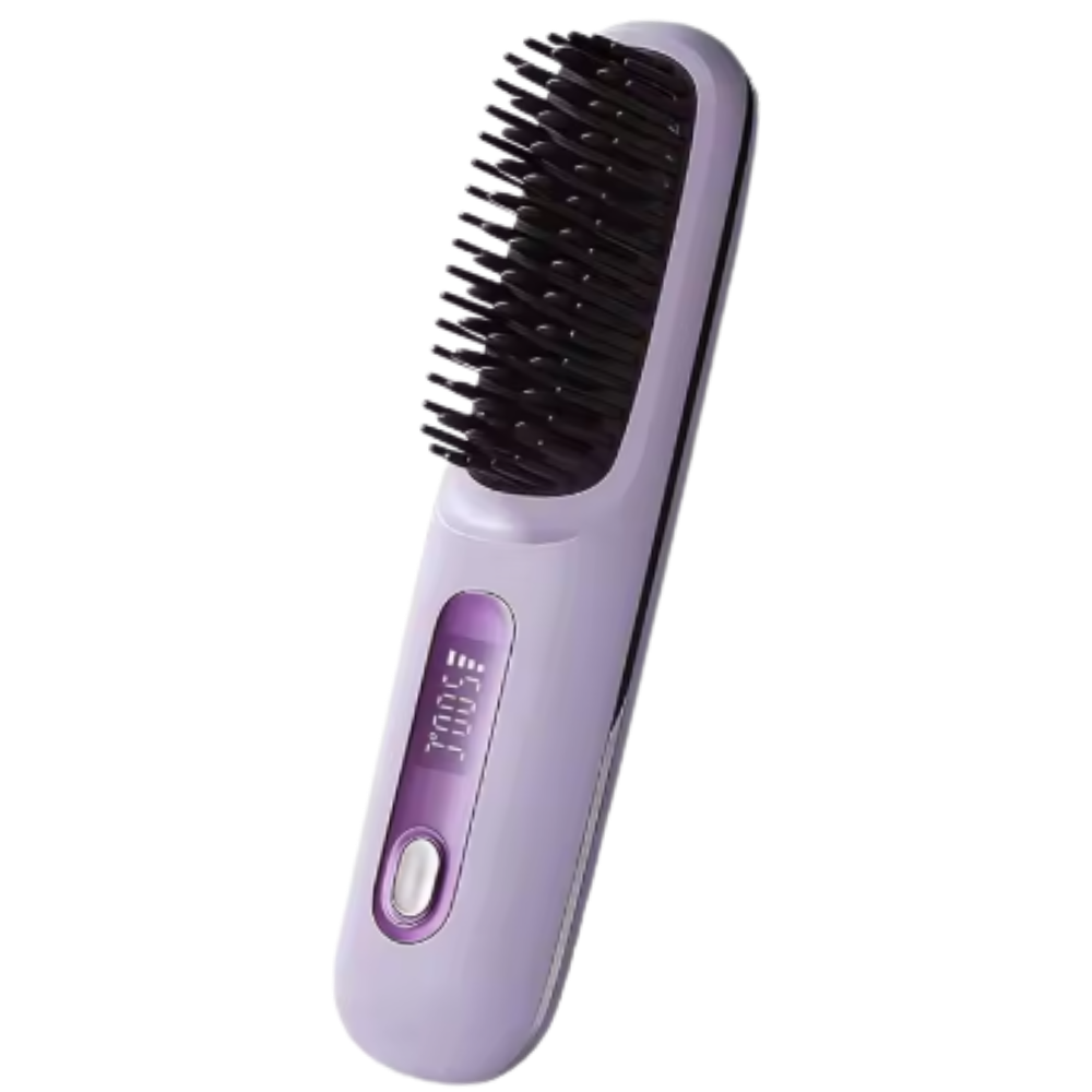 Confidence Boost Hair Straight Heat Brush -Purple - Ozerty
