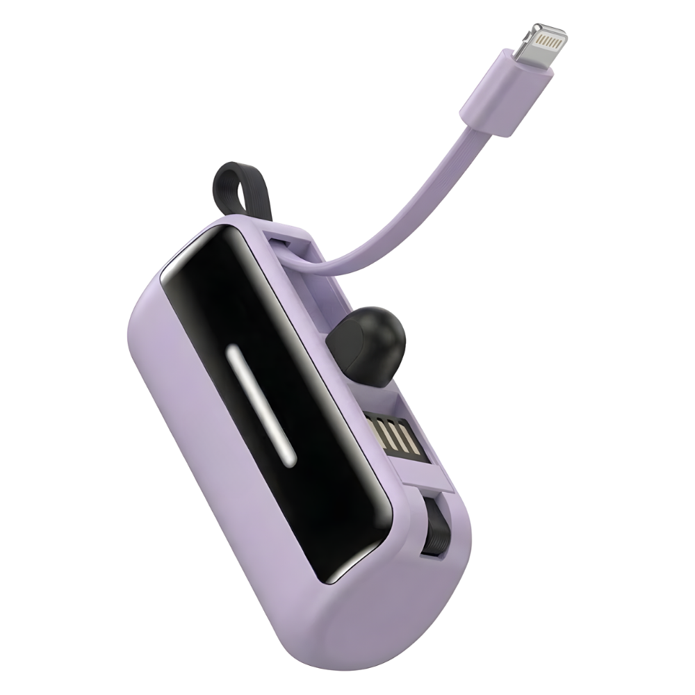 Efficiently Reliable Mini Stand Power Bank -Purple - Ozerty