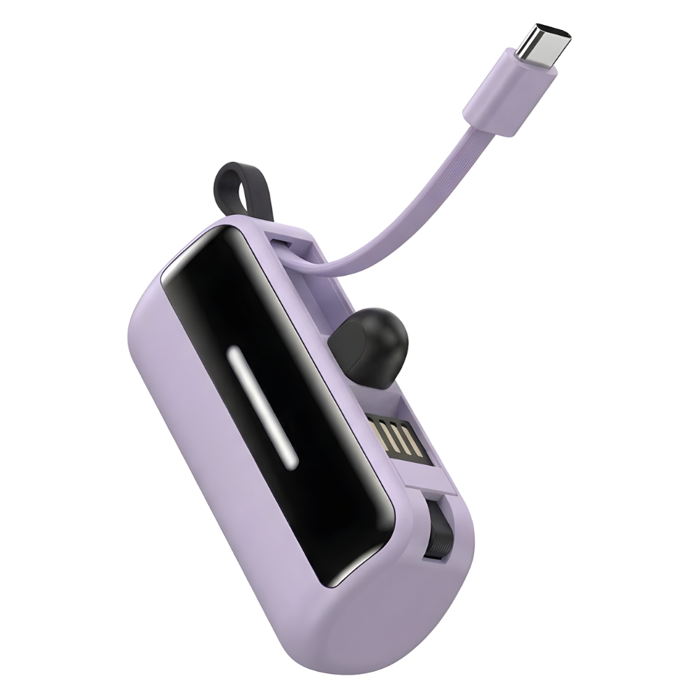 Efficiently Reliable Mini Stand Power Bank -Purple - Ozerty