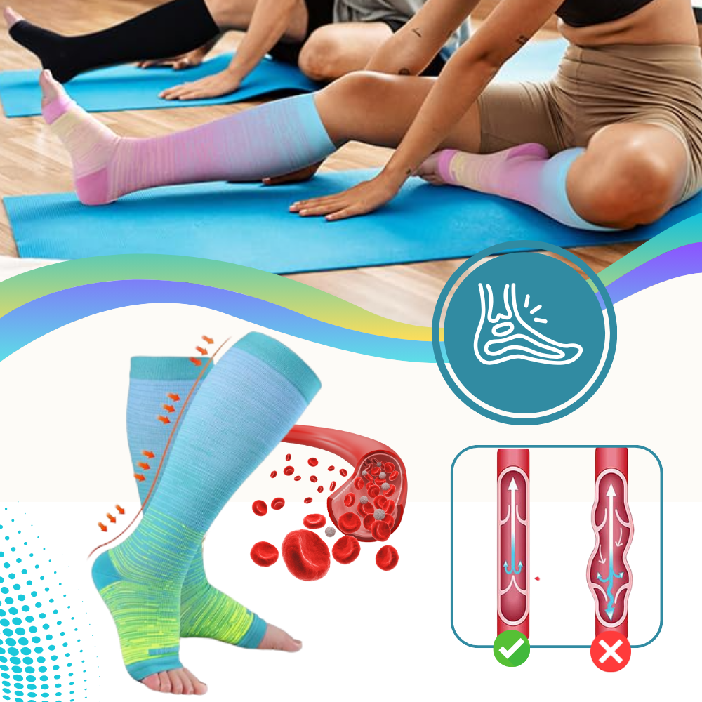 Elastic Open Toe Compression Sock - Ozerty