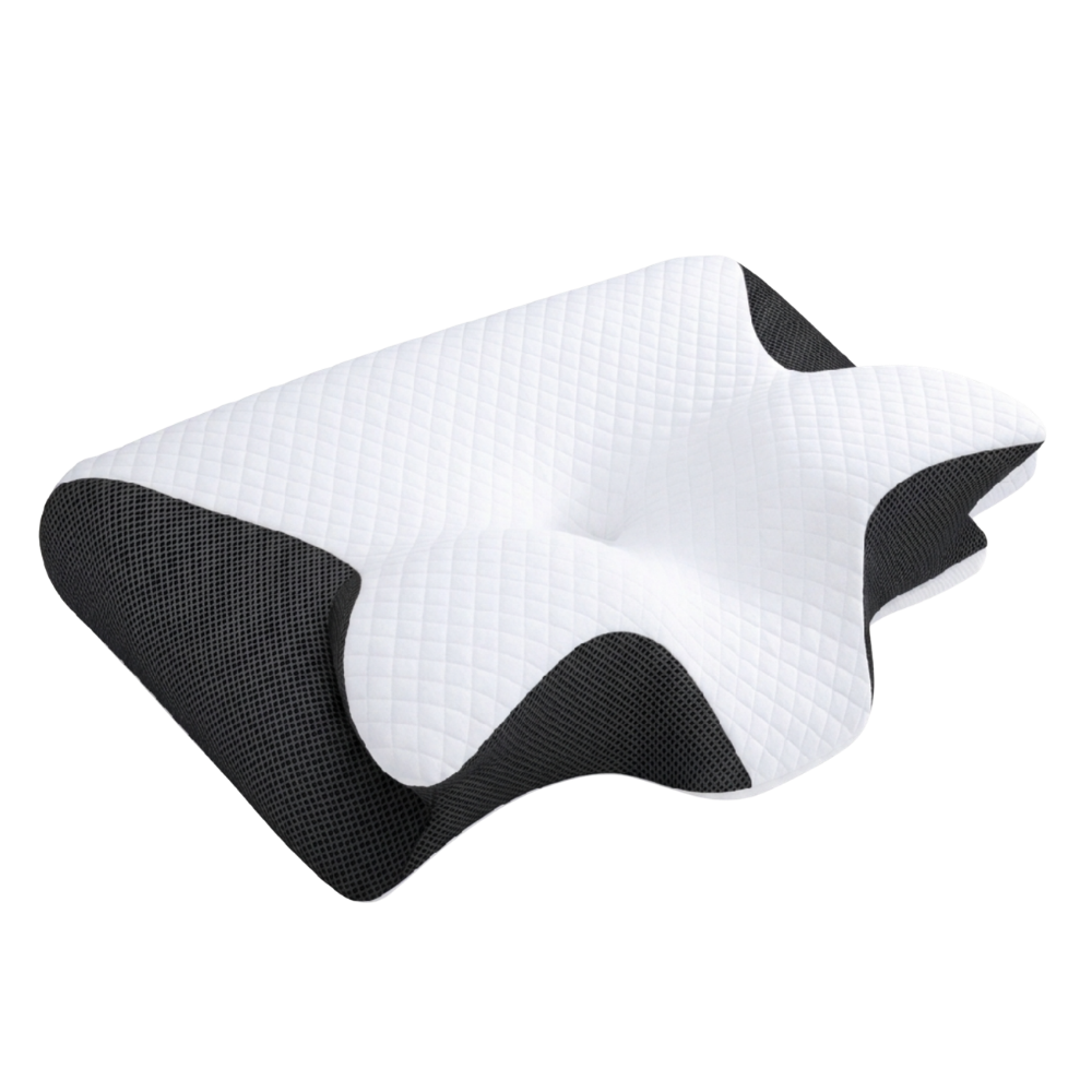 Firm Contour Cervical Memory Foam Pillow -Black - Ozerty