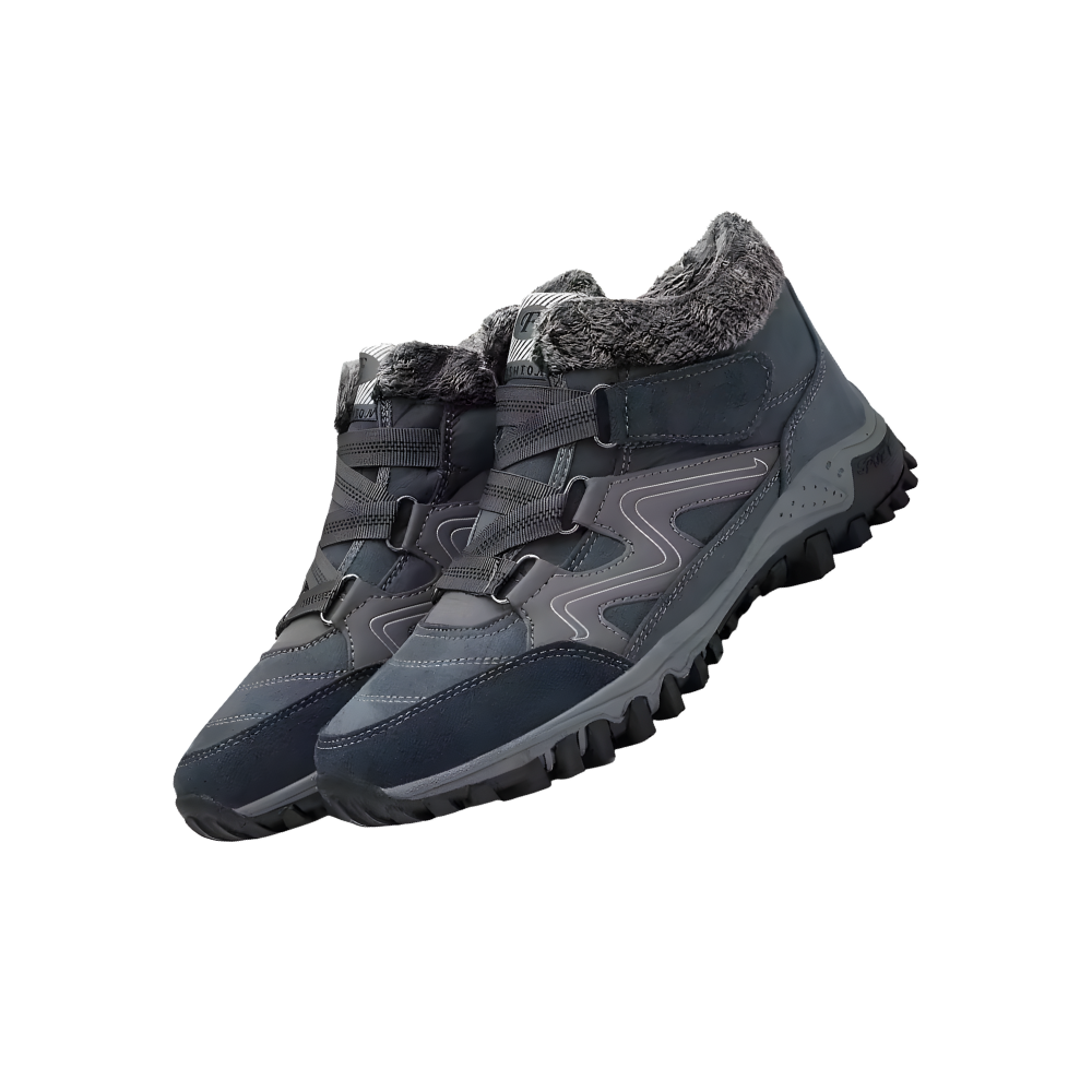 Fleece-Lined Warm Winter Shoes -Blue Gray - Ozerty