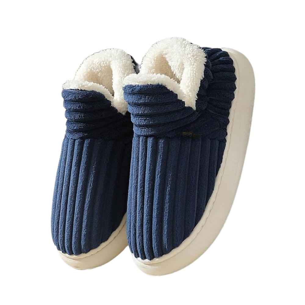 Fluffy Plush House Slip-On -Blue - Ozerty