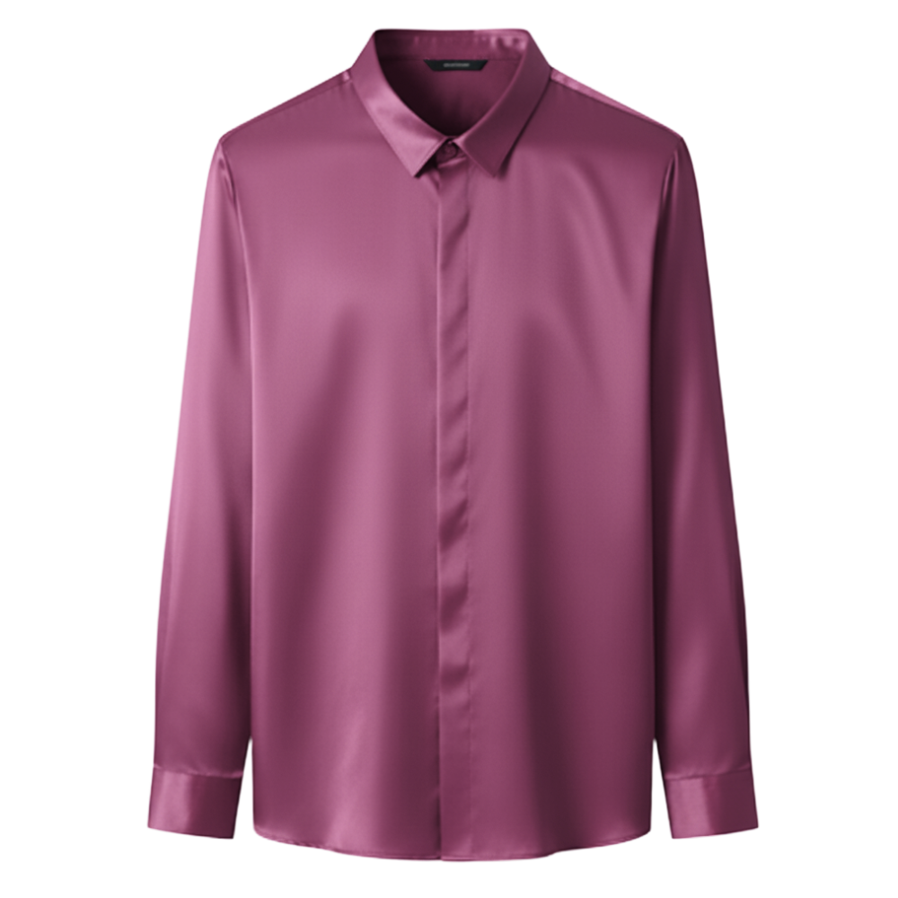 Non Iron Silk Blend Men's Polo -Pink Red - Ozerty