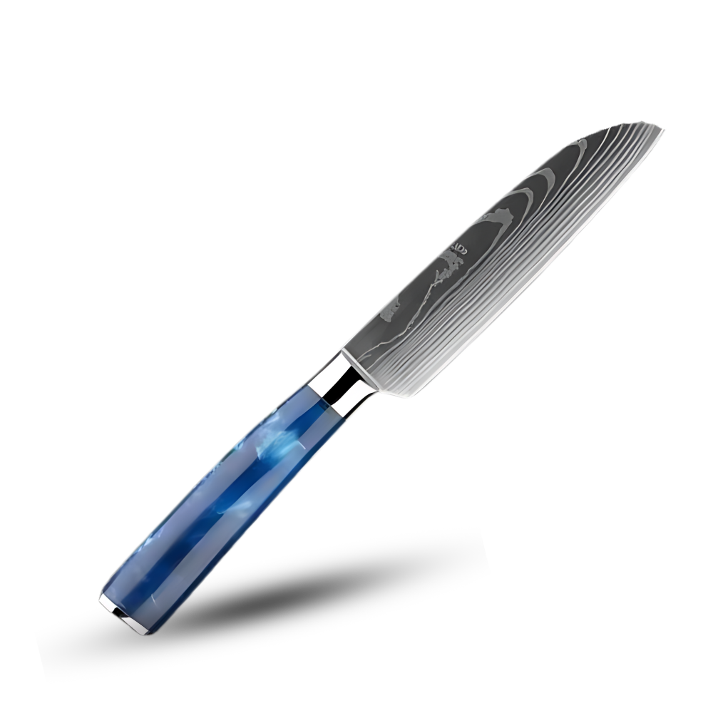 Ocean Blue Japanese Knives -Santoku Knife 5 inch/12.5 cm - Ozerty