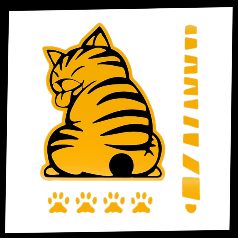 Quirky Cat Wiper Decal - Ozerty