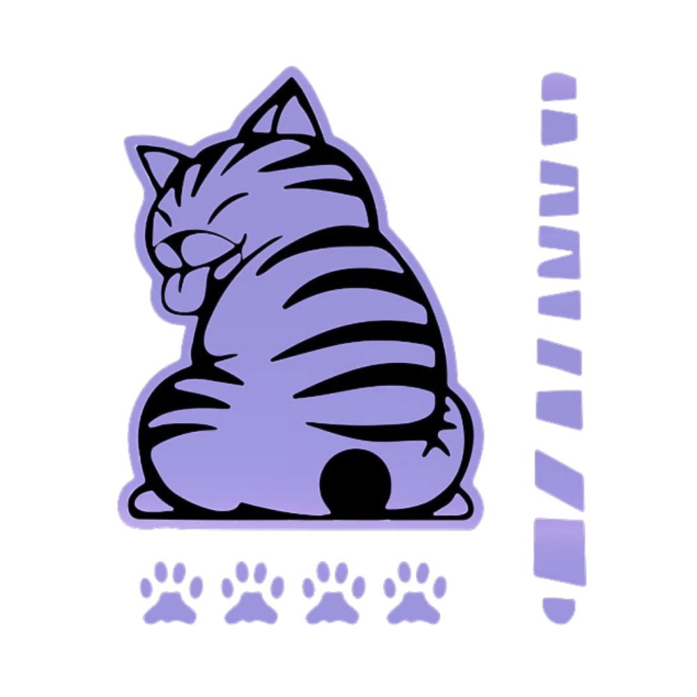 Quirky Cat Wiper Decal -Purple - Ozerty