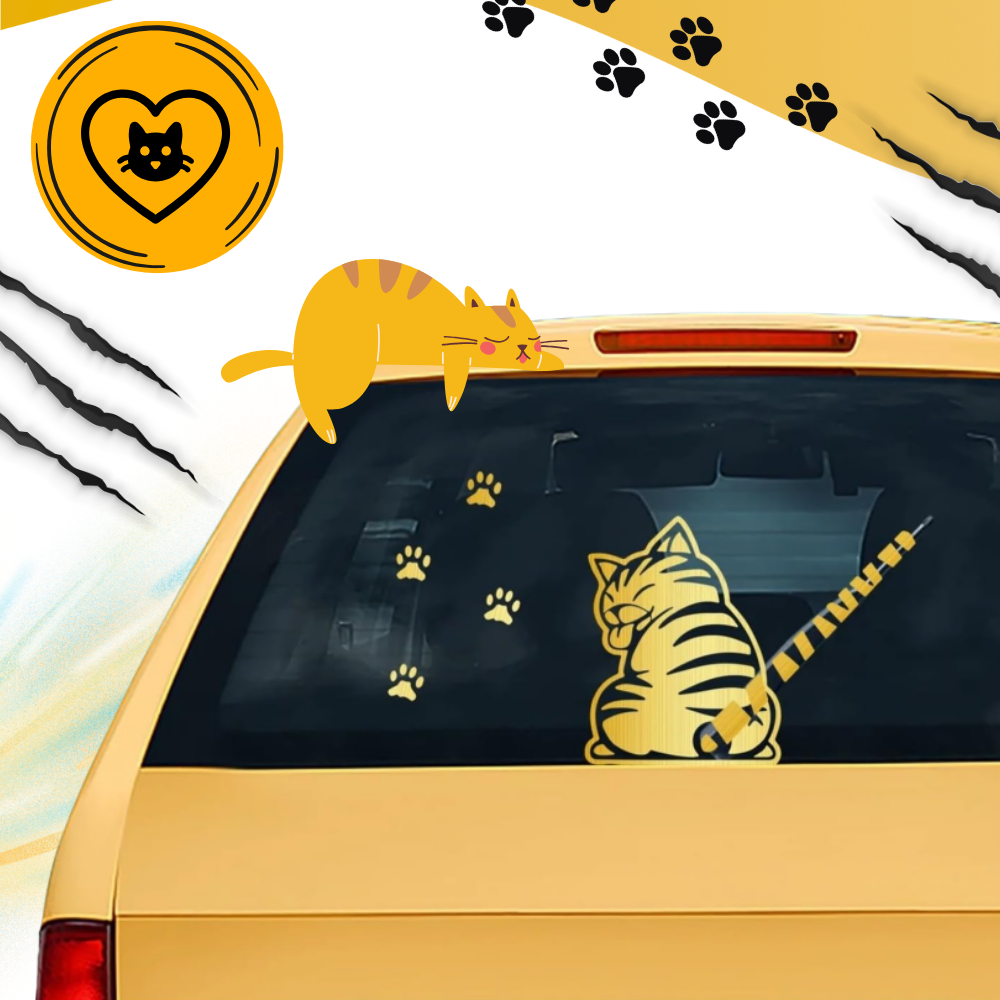 Quirky Cat Wiper Decal - Ozerty