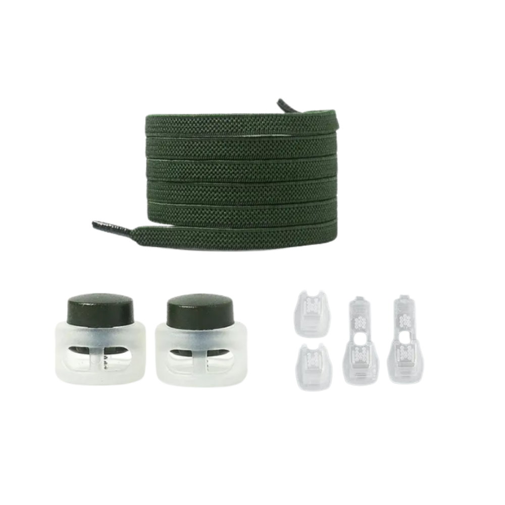 Safe Fashionable Lock Laces -Army Green - Ozerty
