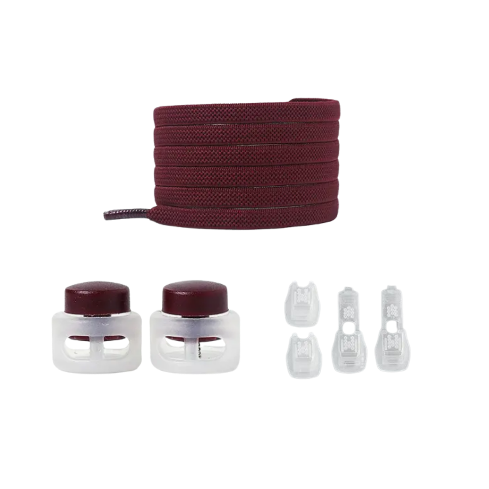 Safe Fashionable Lock Laces -Wine Red - Ozerty