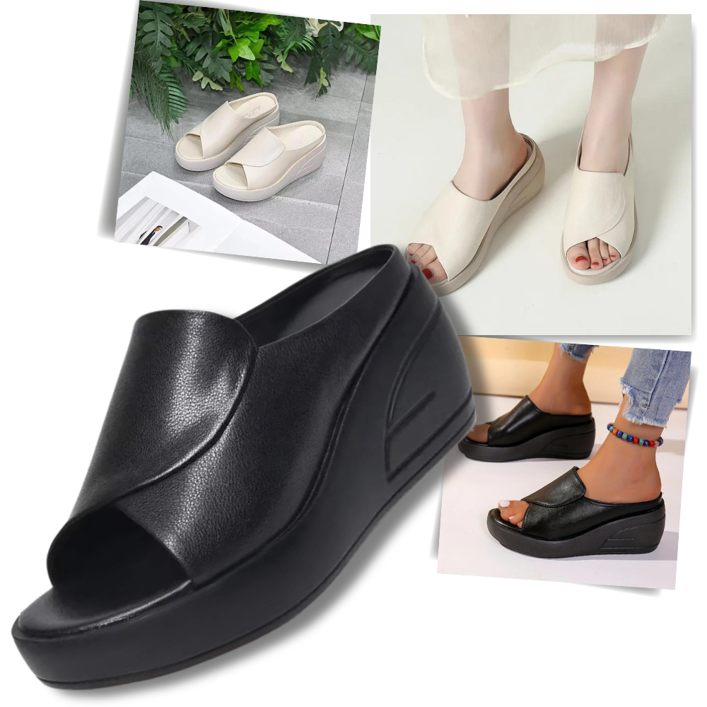 Shock Absorption Orthopedic Heeled Sandals - Ozerty