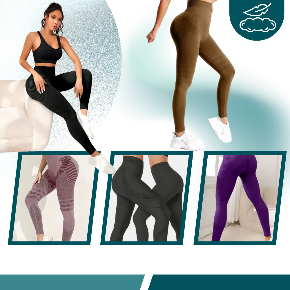 Stretchy Seamless Compression 3D Leggings - Ozerty