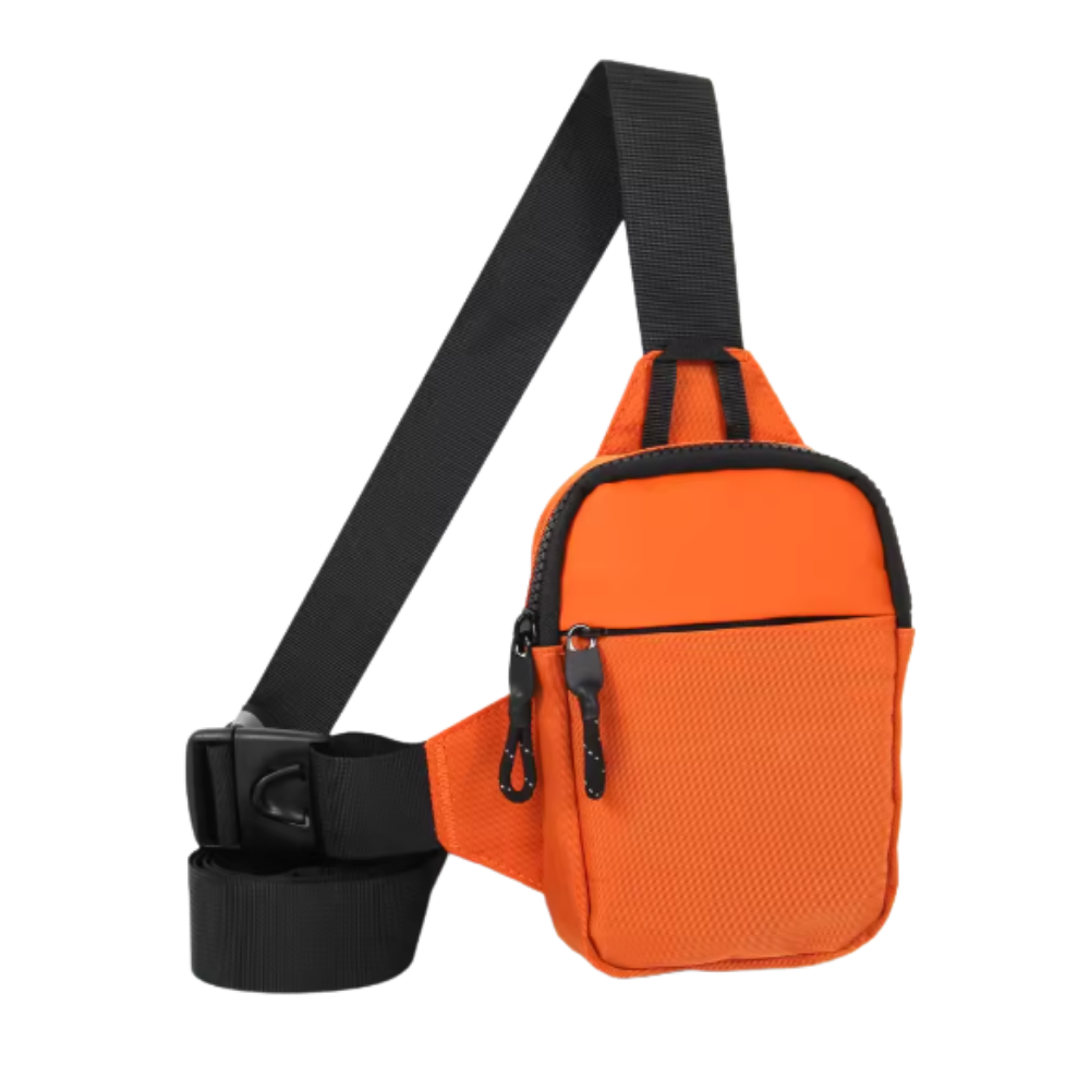 Stylish Mini Sling Chest Bag -Orange - Ozerty
