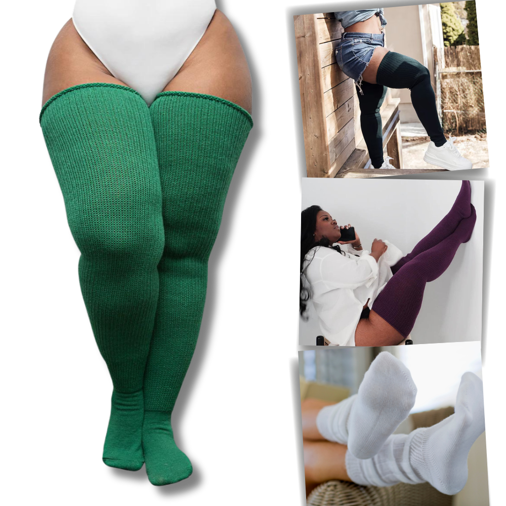 Toe Reinforced Women's Thigh High Socks - Ozerty