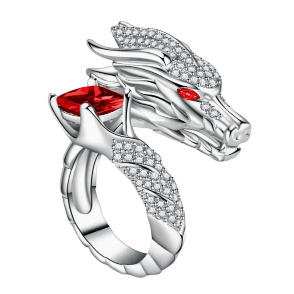 Unique Handmade Silver Dragon Ring - Ozerty