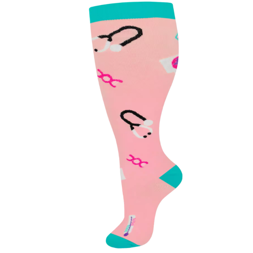 Wide Breathable Compression Sock -Cotton Candy - Ozerty