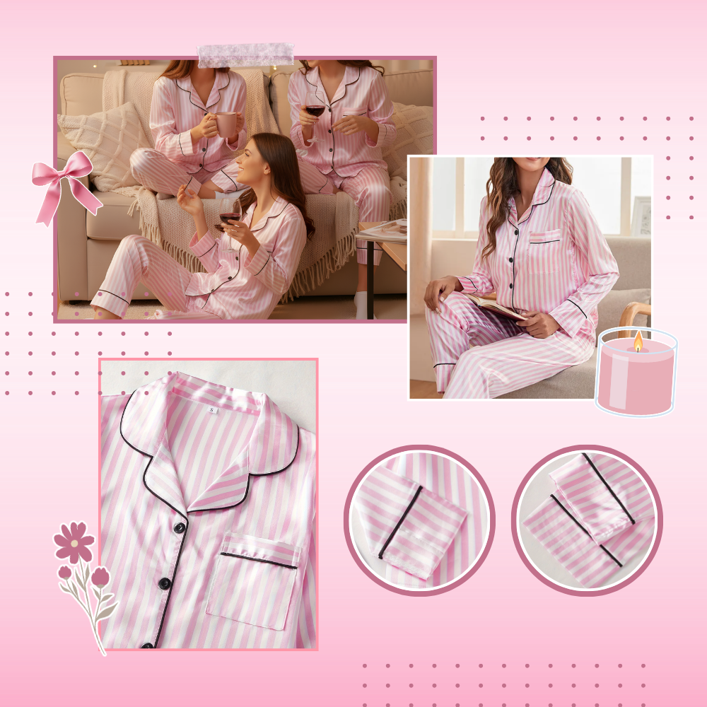 Women's Rosy Satin Pajamas - Ozerty