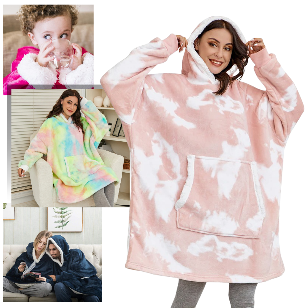 The Giant Blanket Hoodie, Soft and Fluffy, Handy Pocket, One Size
