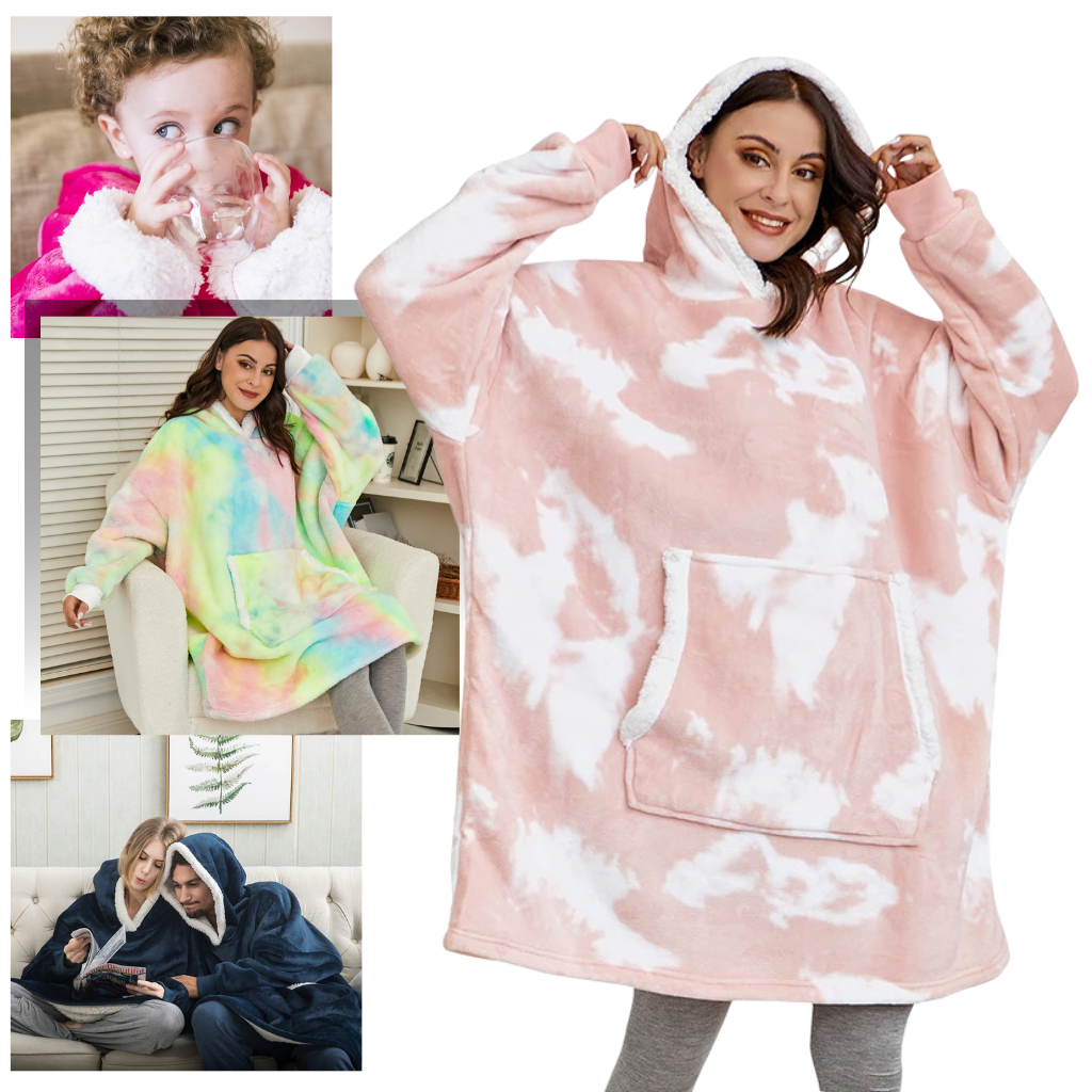 Giant hoodie cozy blanket deals