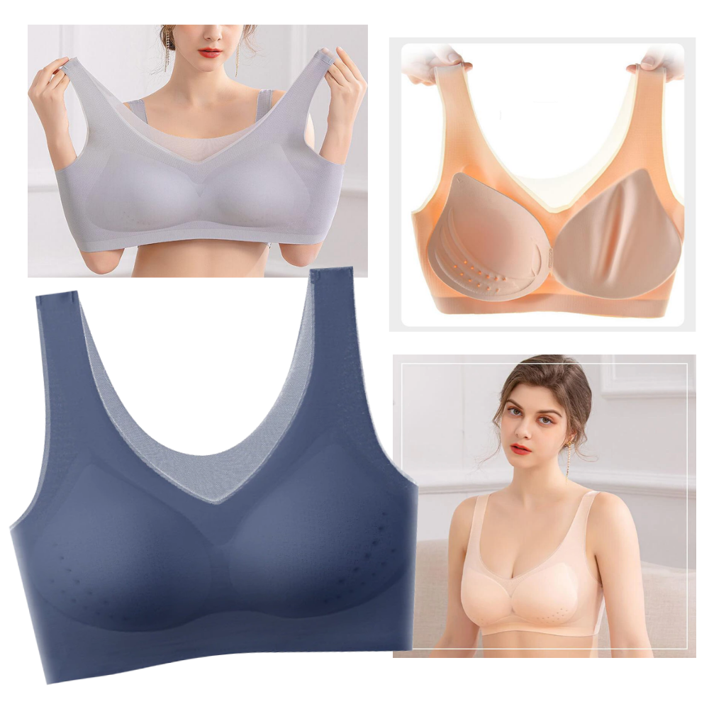 Ice Silk Tank Top Bra for Women No Underwire Latex Anti-Slip Sports Bra  Small Chest Gathering Tighten Side Breasts Beige at  Women's Clothing  store