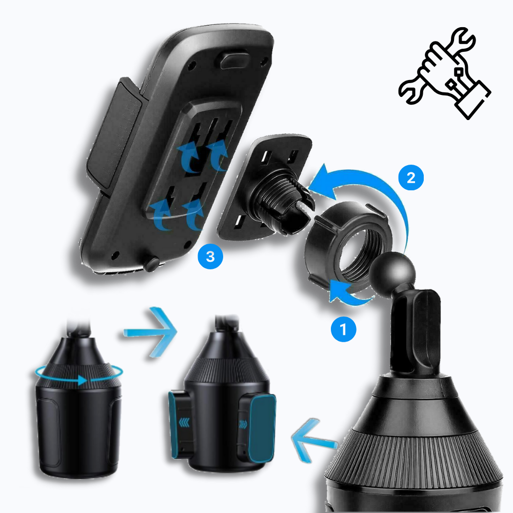 Adjustable Cell Phone Cup Holder Mount - Ozerty