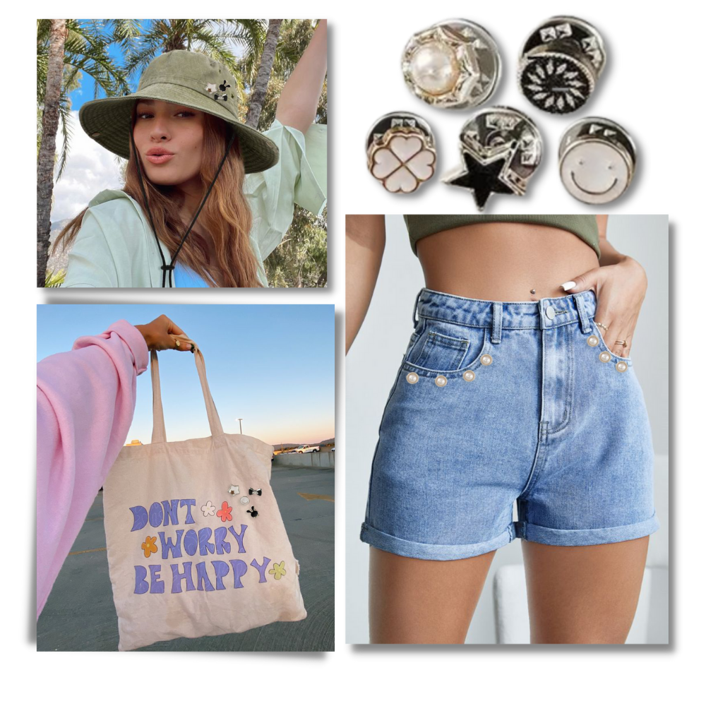 Elegant No-Sew Button Brooch Pins - Ozerty