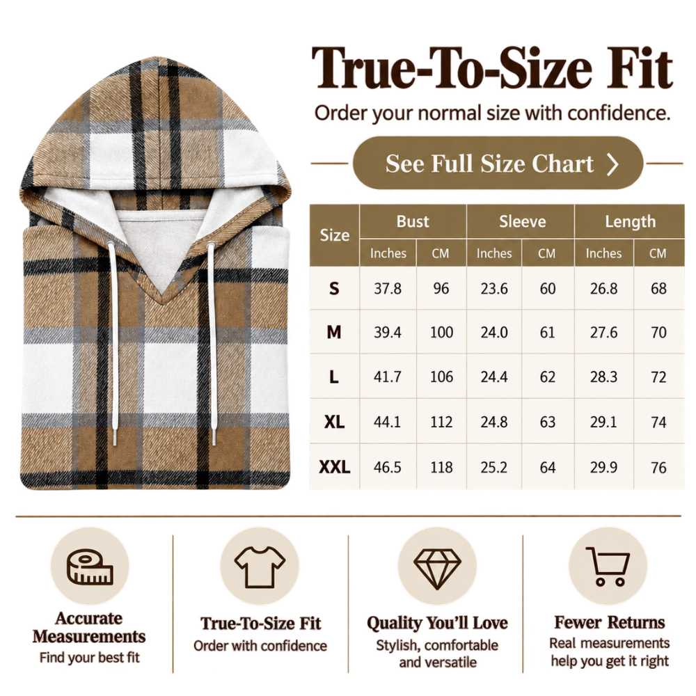 Softly Flattering Plaid Hoodie for Women - Ozerty