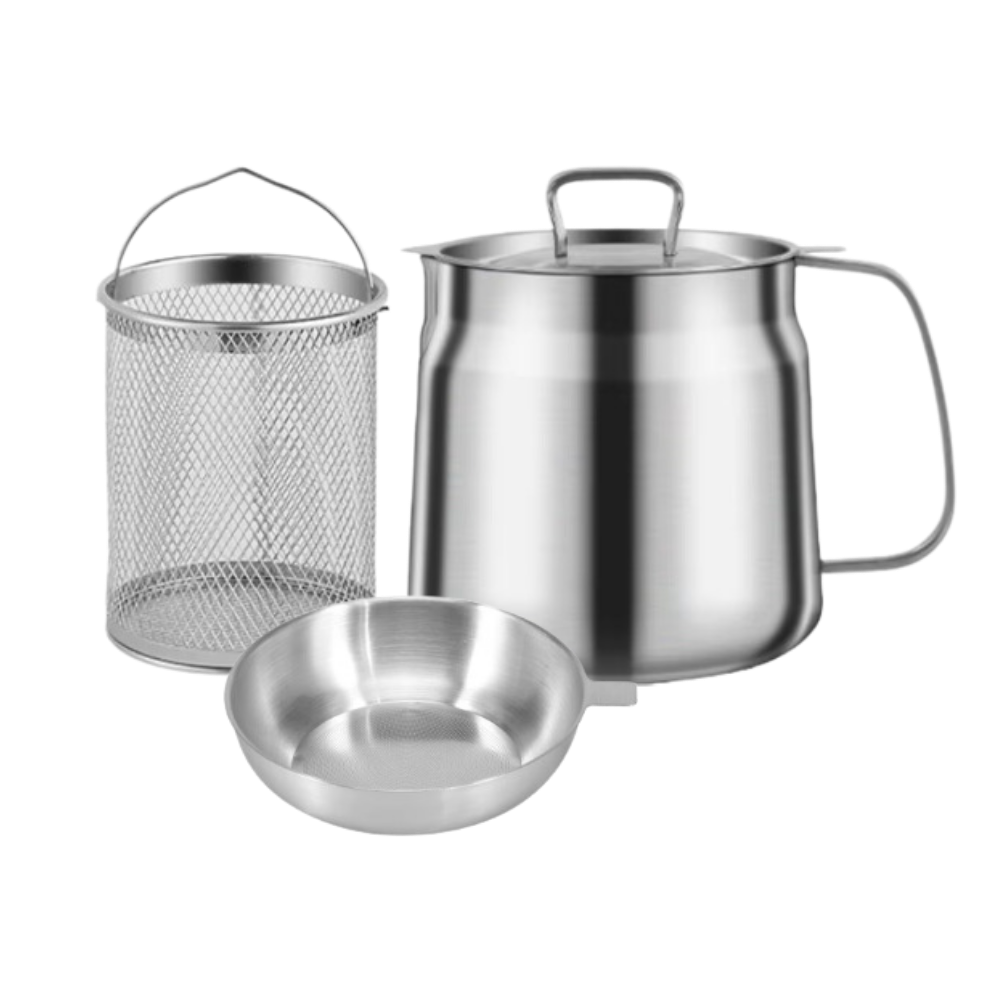 2-in-1 Stainless Steel Deep Frying Pot -1500 ml / 50 oz - Ozerty