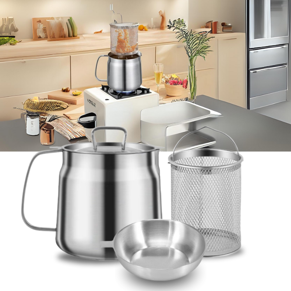 2-in-1 Stainless Steel Deep Frying Pot - Ozerty