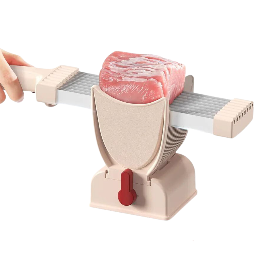 Adjustable Thickness Manual Meat Slicer  -Pink - Ozerty