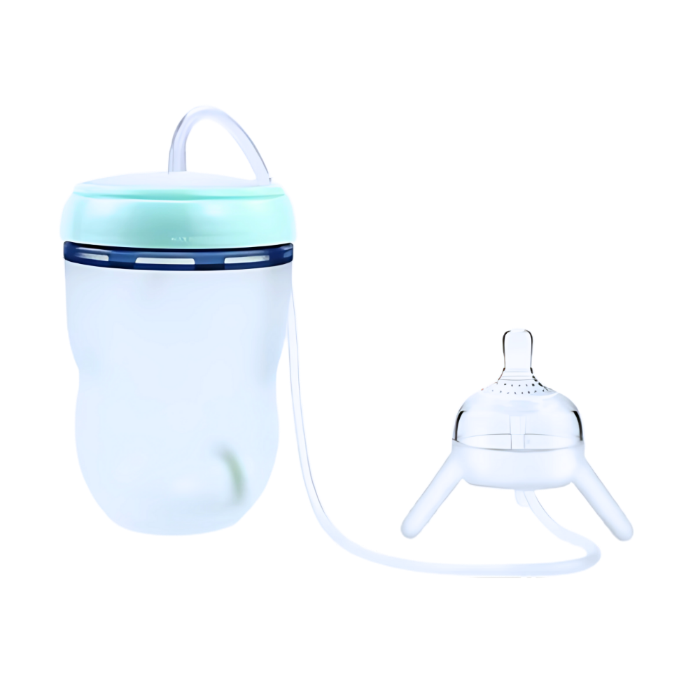 Anti-Colic Valve Self Feeding Bottle -Green - Ozerty