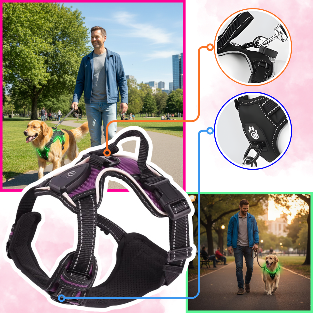 Blink LED Light Dog Harness - Ozerty