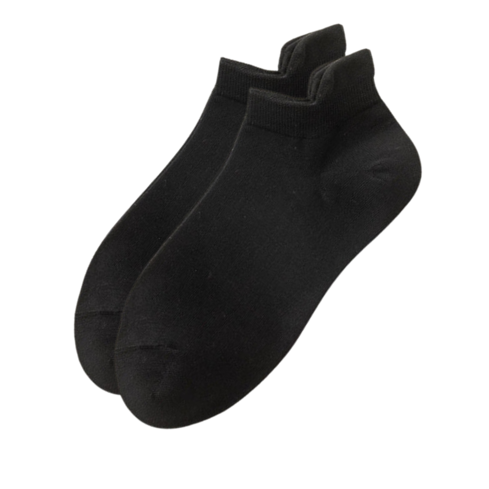 Breathable Moisture Wicking Men Ankle Socks -Black - Ozerty