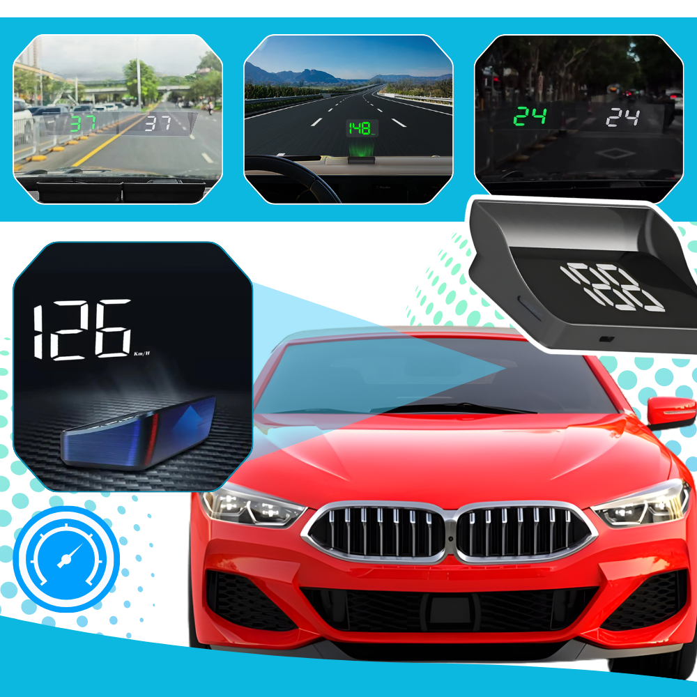 Clear & Intuitive Projector Windshield Speedometer - Ozerty
