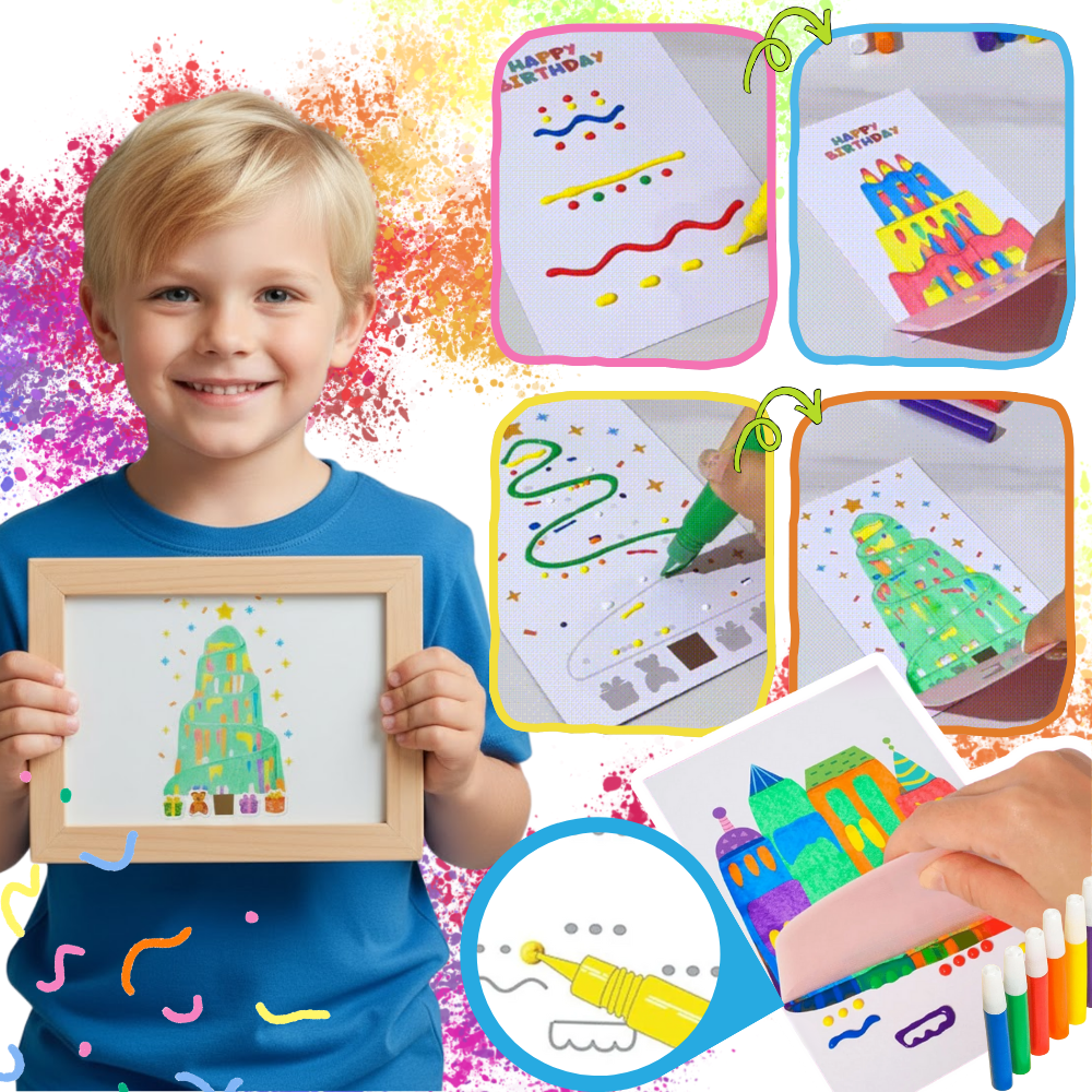 Colorful Squeegee Art Painting - Ozerty