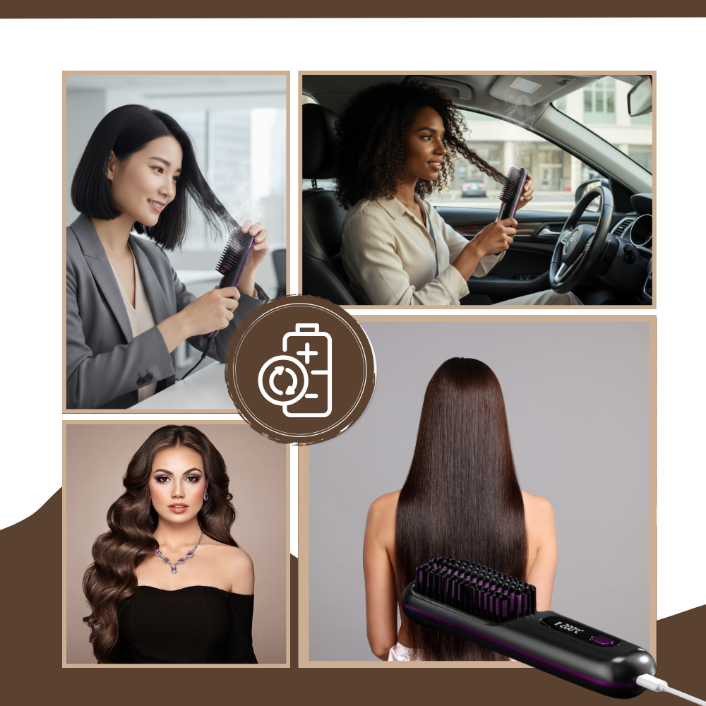 Confidence Boost Hair Straight Heat Brush - Ozerty