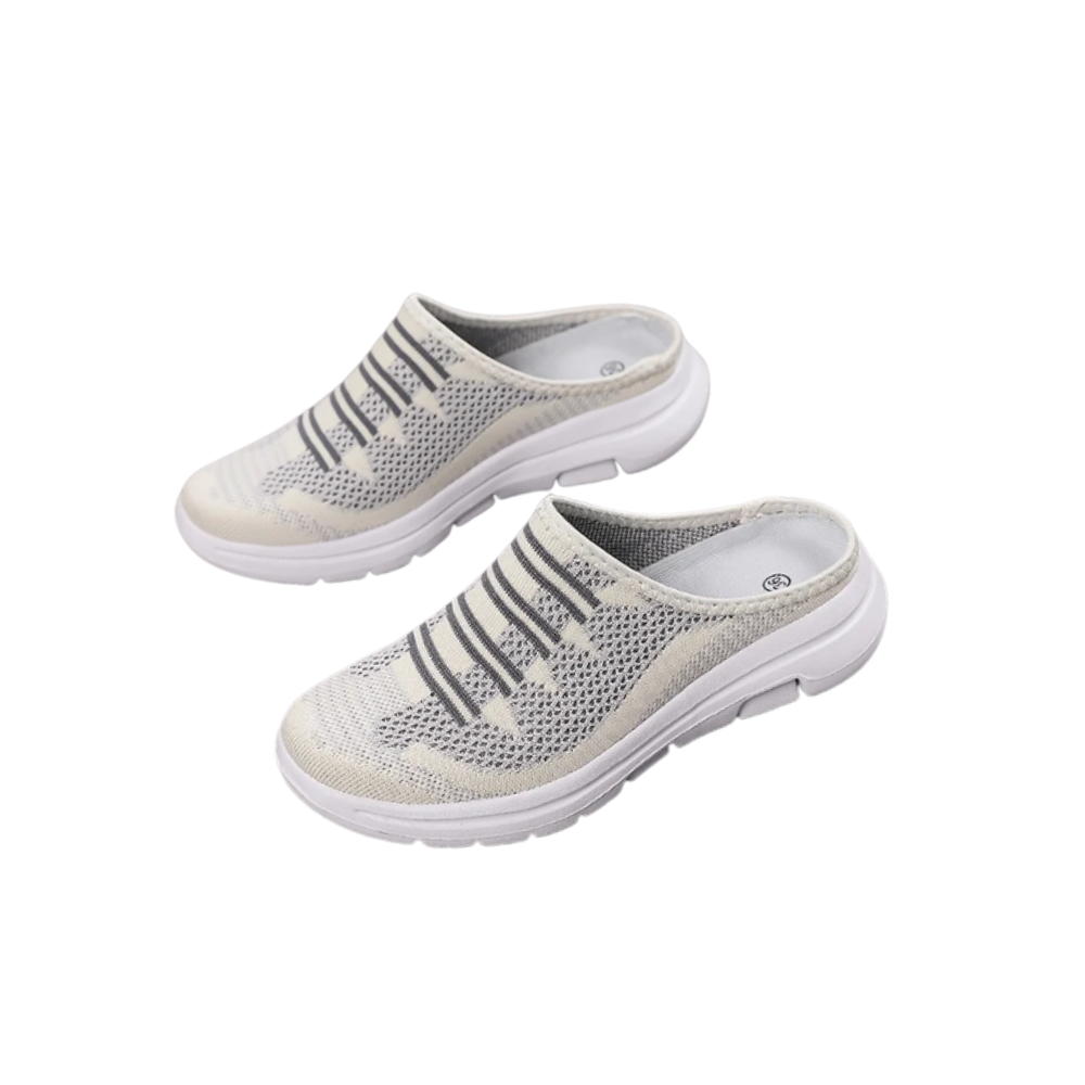 Easy Slip-On Comfort Flat Mules -Beige - Ozerty