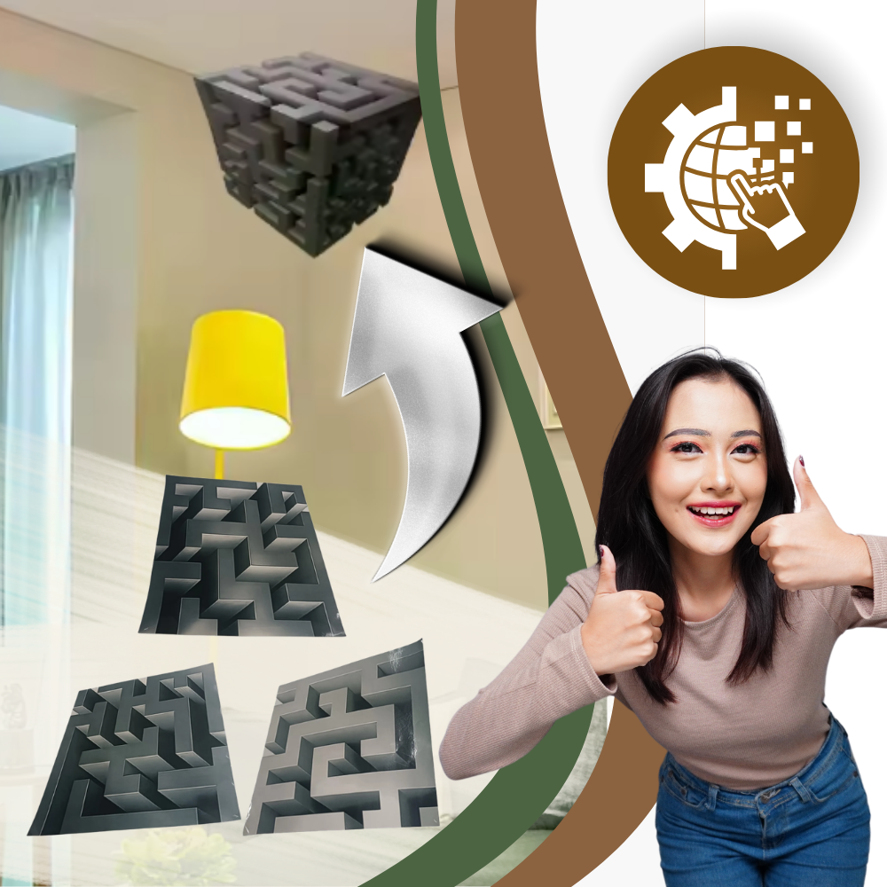 Easy Stick 3D Illusion Wall Decal - Ozerty