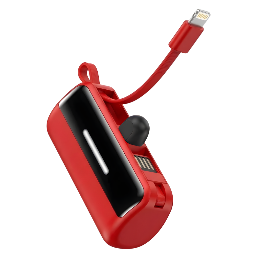 Efficiently Reliable Mini Stand Power Bank -Red - Ozerty