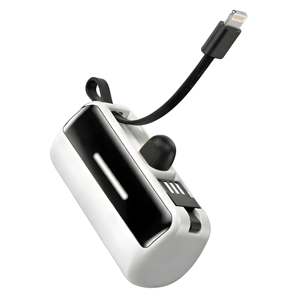 Efficiently Reliable Mini Stand Power Bank -White - Ozerty