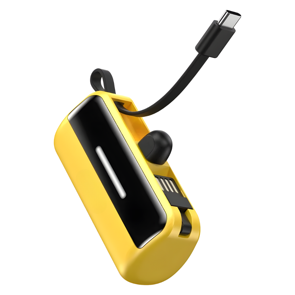 Efficiently Reliable Mini Stand Power Bank -Yellow - Ozerty