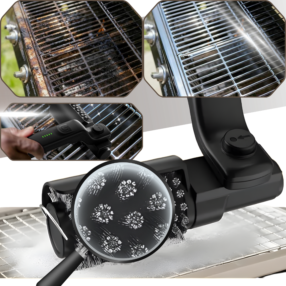 Effortlessly Convenient Cordless Grill Brush - Ozerty
