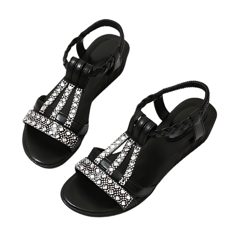 Elegant Orthopedic Boho Sandals -Black - Ozerty